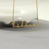 Personalized Cursive Name Necklace Box Chain Stainless Steel