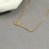 Personalized Cursive Name Necklace Box Chain Stainless Steel