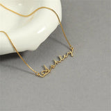 Personalized Cursive Name Necklace Box Chain Stainless Steel