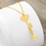 Key Name Necklaces For Women Stainless Steel Choker Heart Infinity Love Key Neck