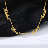 Personalized Multiple Name Necklace Stainless Steel Chain