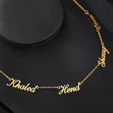 Personalized Multiple Name Necklace Stainless Steel Chain