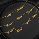 Personalized Multiple Name Necklace Stainless Steel Chain