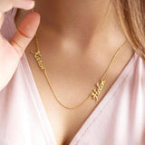 Personalized Multiple Name Necklace Stainless Steel Chain