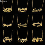 Personalized Stainless Steel Lace Pendant Heart Letter Necklace