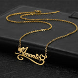 Personalized Stainless Steel Lace Pendant Heart Letter Necklace