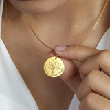 Tree of Life Family Name Necklace Stainless Steel Pendant