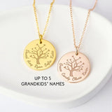 Tree of Life Family Name Necklace Stainless Steel Pendant