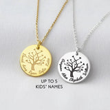 Tree of Life Family Name Necklace Stainless Steel Pendant