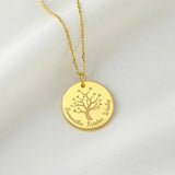 Tree of Life Family Name Necklace Stainless Steel Pendant