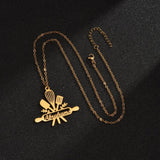 Atoztide Custom Cooking Name Necklace Letter Nameplate Chain
