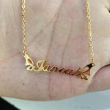Personalized Butterfly Pendant Name Necklace Stainless Steel Chain Choker Gift
