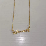 Personalized Butterfly Pendant Name Necklace Stainless Steel Chain Choker Gift