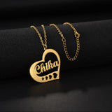 Atoztide Name Heart Pendant Necklace Stainless Steel Unisex Chain Jewelry