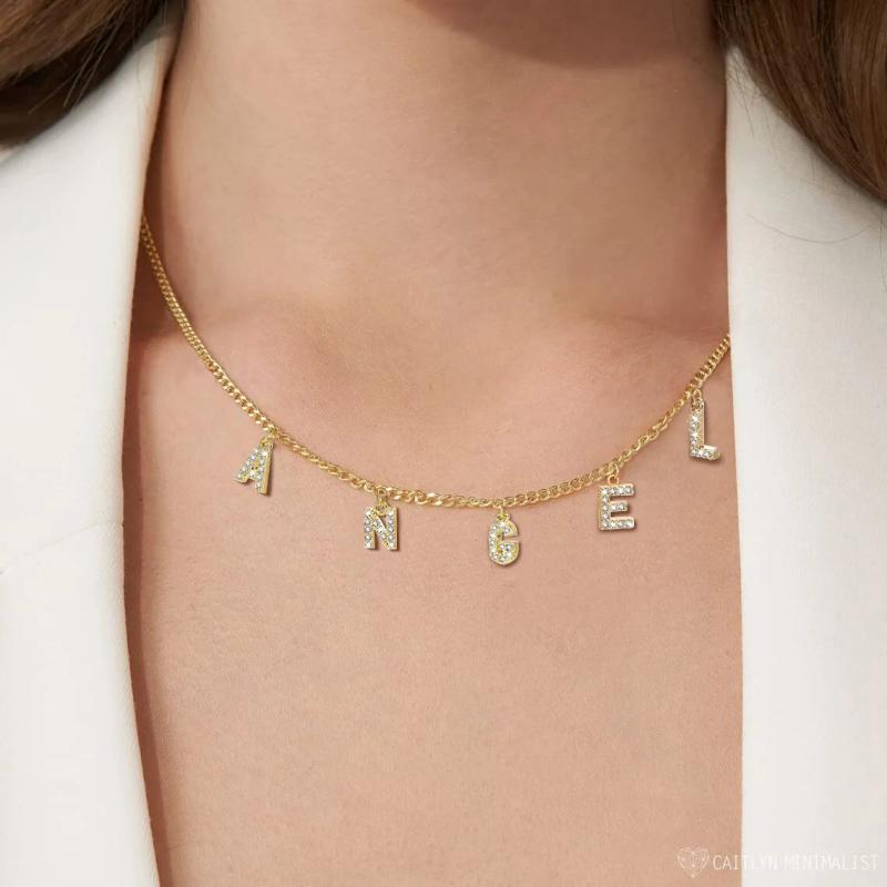 Personalized Name Necklace,Initial Letter Pendant, Gift for Mom Wife Girlfriend
