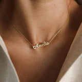 Personalized Name Necklace Choker Stainless Steel Pendant for Christmas Gift