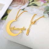 Personalized Moon Star Name Necklace Pendant Choker Jewelry