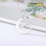 Personalized Moon Star Name Necklace Pendant Choker Jewelry
