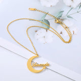 Personalized Moon Star Name Necklace Pendant Choker Jewelry