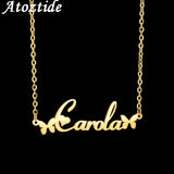 Butterfly Name Choker Chain Stainless Steel Pendant Necklace