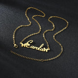 Butterfly Name Choker Chain Stainless Steel Pendant Necklace
