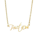 Butterfly Name Choker Chain Stainless Steel Pendant Necklace