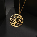 Personalized Family Tree Necklace Stainless Steel Pendant