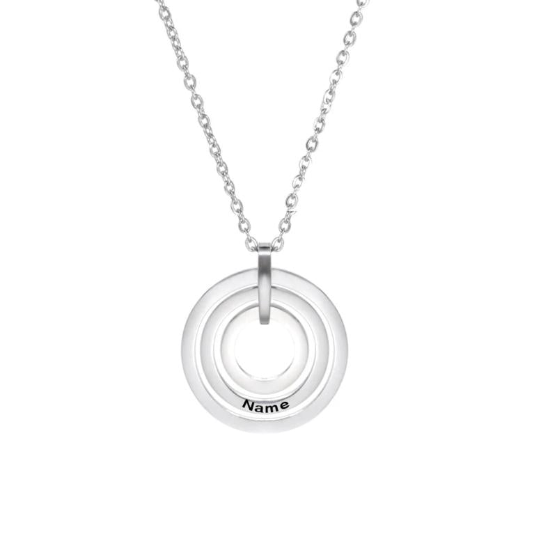 Cazador Personalized Couple Necklace Engraved Names Pendant Stainless Steel