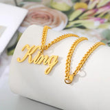 Name Necklace Pendant Stainless Steel Cuban Chain Personalized Choker