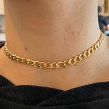 Name Necklace Pendant Stainless Steel Cuban Chain Personalized Choker