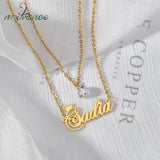 Nextvance Name Necklace Personalized Double Layer Zircon Pendant