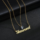 Nextvance Name Necklace Personalized Double Layer Zircon Pendant