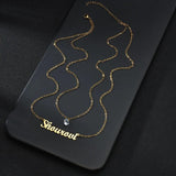 Nextvance Name Necklace Personalized Double Layer Zircon Pendant