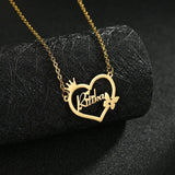 Heart Name Necklace Personalized Jewelry Stainless Steel