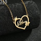 Heart Name Necklace Personalized Jewelry Stainless Steel