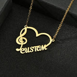 Heart Name Necklace Personalized Jewelry Stainless Steel