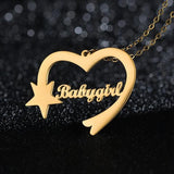 Heart Name Necklace Personalized Jewelry Stainless Steel