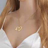 Heart Name Necklace Personalized Jewelry Stainless Steel