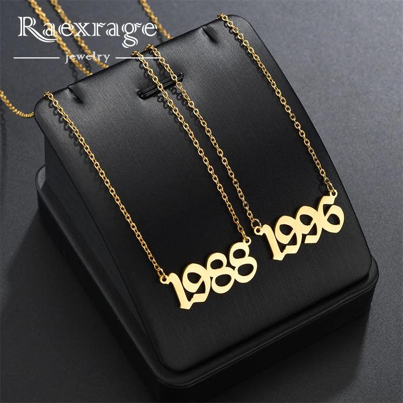 Personalized Birth Date Necklace - 1988-2020 Year Chocker Necklace