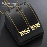 Personalized Birth Date Necklace - 1988-2020 Year Chocker Necklace