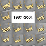 Personalized Birth Date Necklace - 1988-2020 Year Chocker Necklace