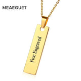 Personalized Women Bar Necklace Stainless Steel Charm Collar