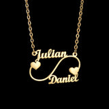 Arrival Infinity Heart Style Necklace Double Names Model Personalized Chains