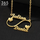 Arrival Infinity Heart Style Necklace Double Names Model Personalized Chains