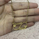 Arrival Infinity Heart Style Necklace Double Names Model Personalized Chains