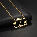 Arrival Infinity Heart Style Necklace Double Names Model Personalized Chains