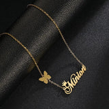 Personalized Butterfly Nameplate Necklace