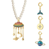 Heart Clouds Zircon Pendant Necklace DIY Charms