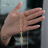 Custom Name Necklace with Zircon Personalized Stainless Steel Neck Chain