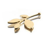 20pcs Raw Brass Branch Leaf Charms for DIY Jewelry Making
